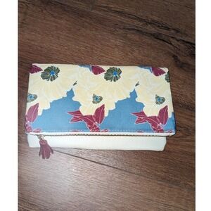 Rachel Pally Floral Print Ivory Clutch Foldover Evening‎ Bag Purse